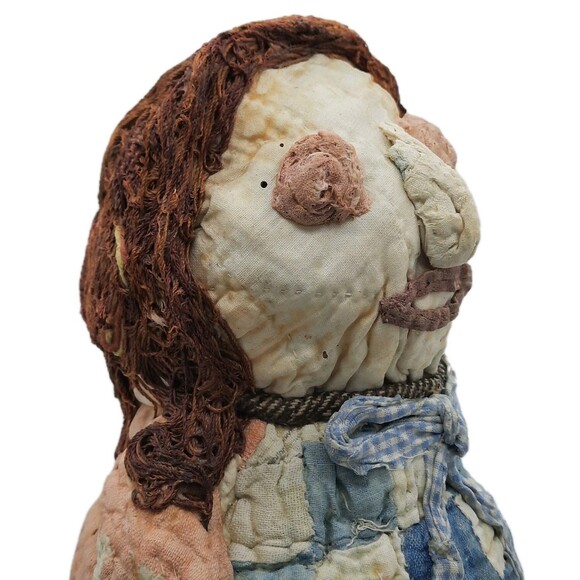 Vintage Rare Signed Thomas Miller Hand made Quilt Mache Lady Folk Art Sculpture - Picture 7 of 13